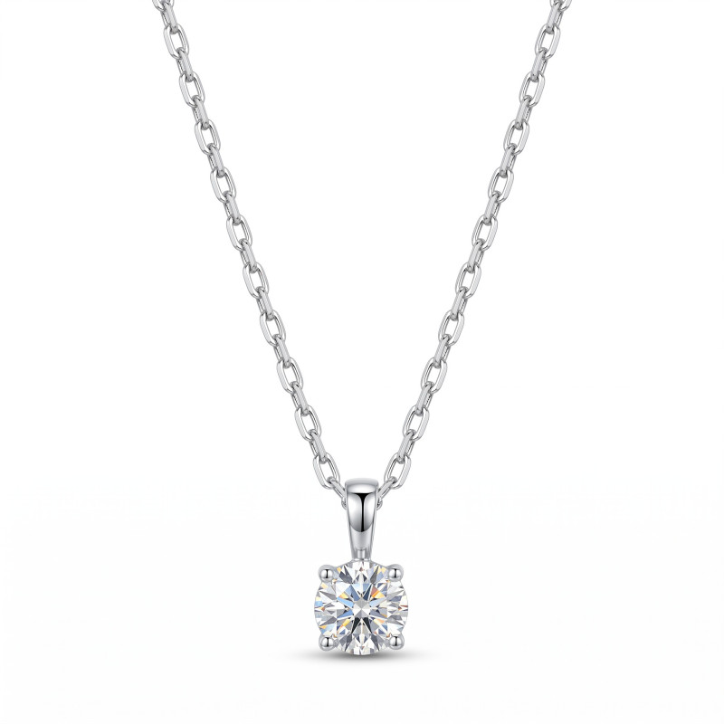 Naszyjnik z moissanitem 0,5 ct srebro 925 - Jubiler Sezam