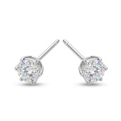 Kolczyki srebrne z moissanitem 0,3 ct - Jubiler Sezam