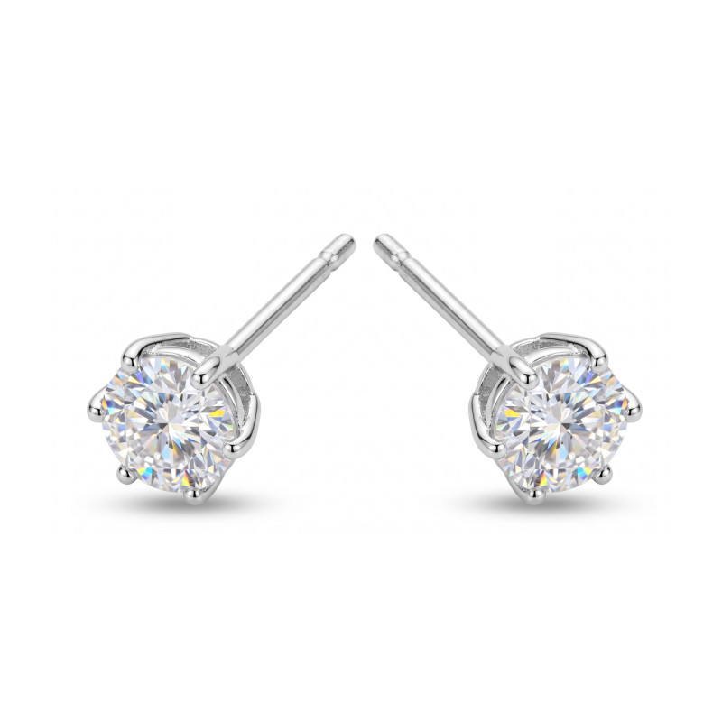 Kolczyki srebrne z moissanitem 0,3 ct - Jubiler Sezam