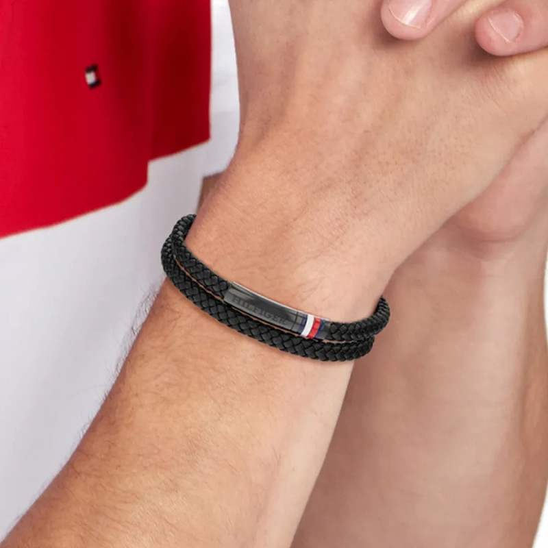 Męska bransoletka Tommy Hilfiger 2790552 ze skóry