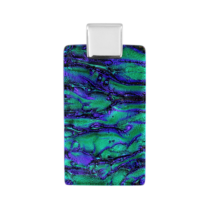 Srebrna Zawieszka Emerald ze Szkłem Murano pr. 925 - JubilerSezam.pl