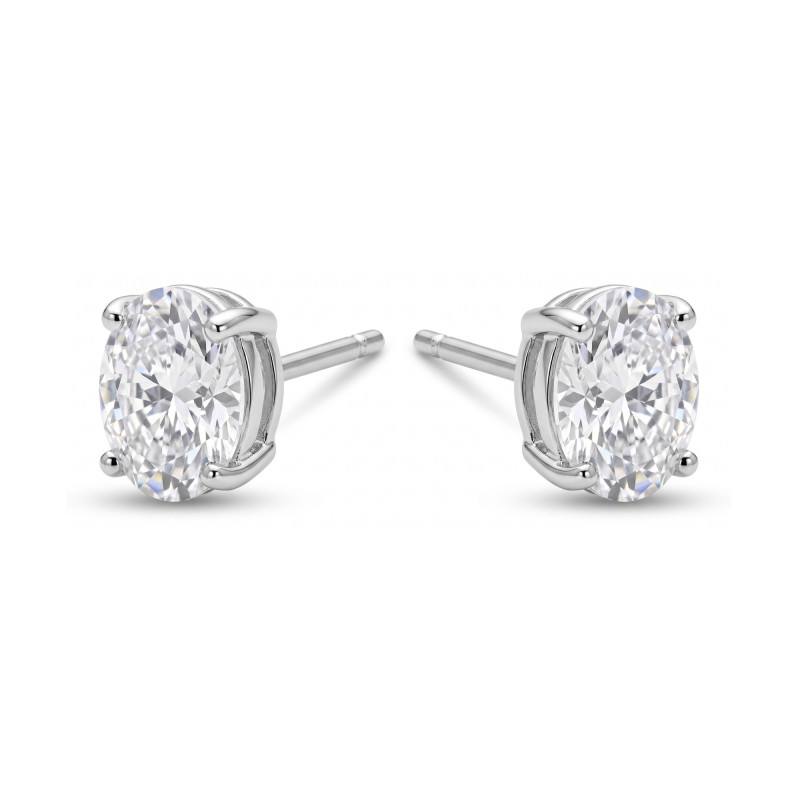 Srebrne kolczyki sztyfty z moissanitem - Jubiler Sezam
