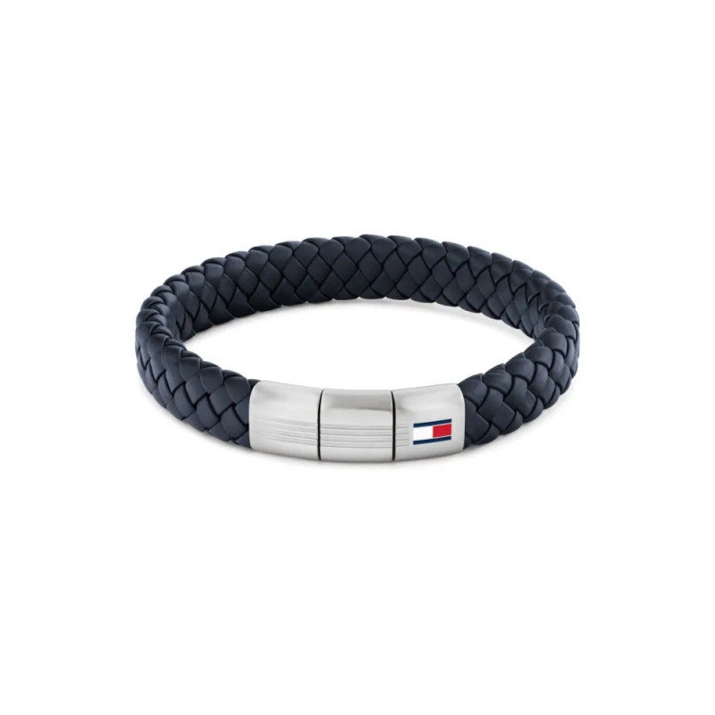 Bransoletka męska TOMMY HILFIGER 2790660 stal z granatową skórą