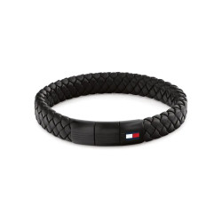 Męska bransoletka Tommy Hilfiger 2790662 skórzana koloru czarnego