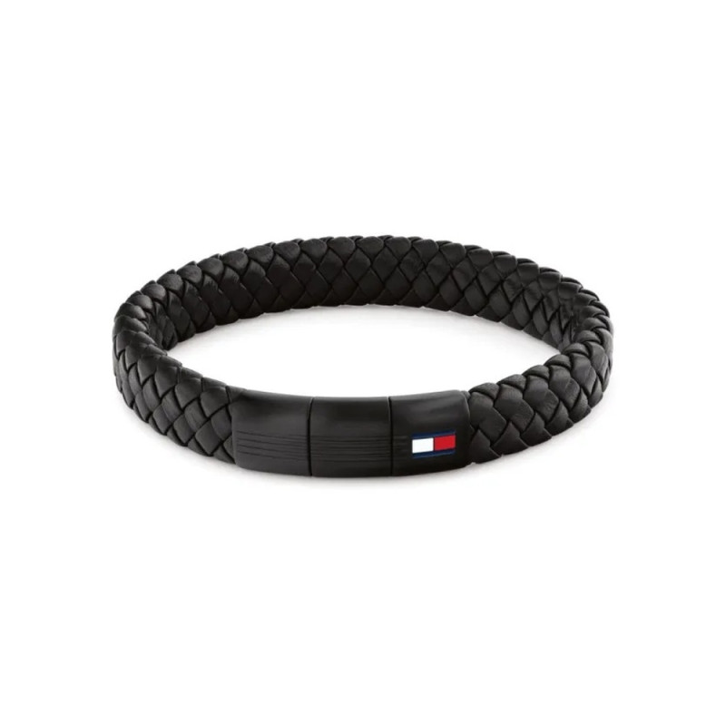 Męska bransoletka Tommy Hilfiger 2790662 skórzana koloru czarnego