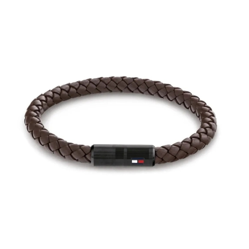 Bransoletka męska TOMMY HILFIGER 2790668 stal i skóra brązowa