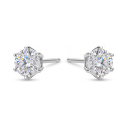 Kolczyki srebrne z moissanitem 0,5 ct sztyft - Jubiler Sezam