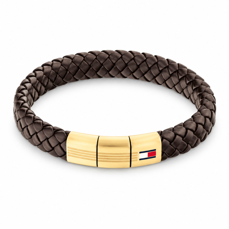 Bransoletka męska TOMMY HILFIGER 2790671 skóra pleciona koloru brązowego