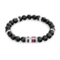 Bransoletka męska TOMMY HILFIGER 2790712 z onyksem jubilerskim