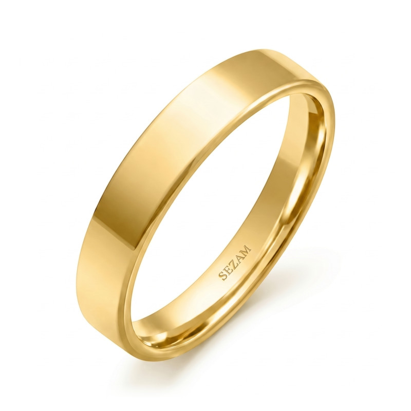 Obrączka złota płaska 4 mm