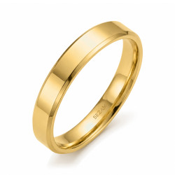 Obrączka złota fazowana 4 mm z soczewką