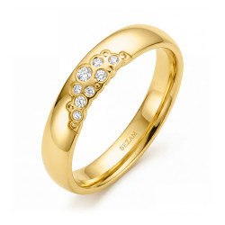 Obrączka ślubna złoto próba 375, diamenty 0.0625ct, 11-04939