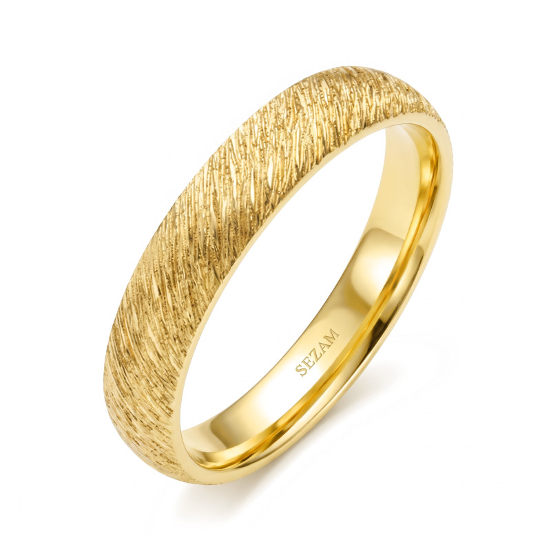 Obrączka ślubna złoto próba 375, diamenty 0.015 ct, 11-04921