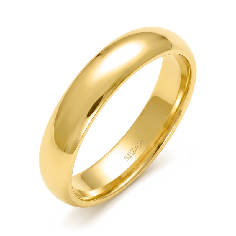 Obrączka ślubna ze złota 585, półokrągła 4 mm