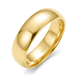 Obrączka ślubna ze złota 585, delikatnie zaokrąglona 6,5 mm