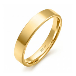 Obrączka ślubna ze złota 585, płaska 4 mm