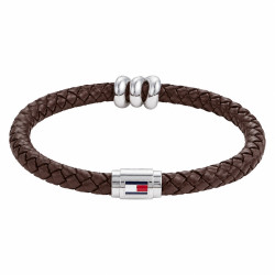 Bransoletka męska TOMMY HILFIGER 2790735 skóra brązowa pleciona