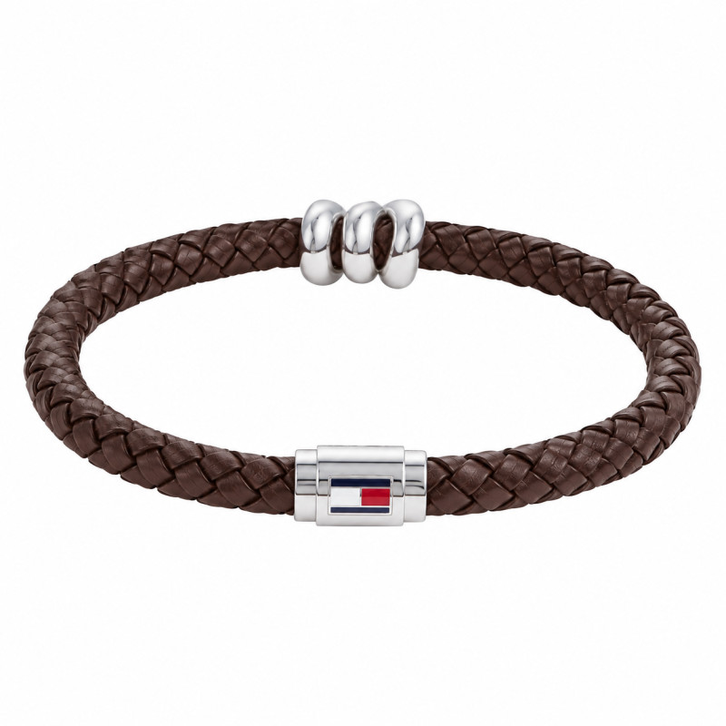 Bransoletka męska TOMMY HILFIGER 2790735 skóra brązowa pleciona