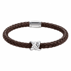 Bransoletka męska TOMMY HILFIGER 2790735 skóra brązowa pleciona