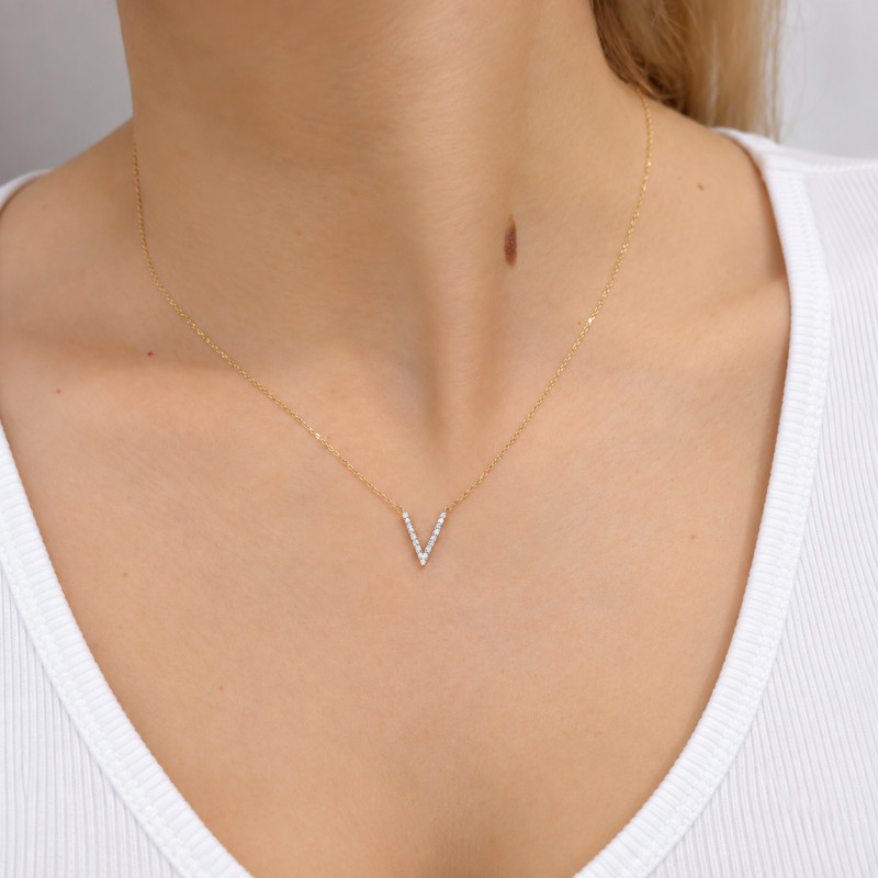 Naszyjnik Wishbone-0,07ct/anker AW 05776 Y próba 585
