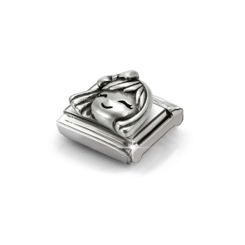 Element link do bransoletki Nomination Dziewczynka 330114 11 stal i srebro 925