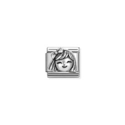 Element link do bransoletki Nomination Dziewczynka 330114 11 stal i srebro 925