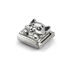 Element link do bransoletki Nomination Kot 330114 18 stal i srebro 925