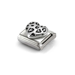 Element link do bransoletki Nomination Serce z emalią 330204 48 stal i srebro 925