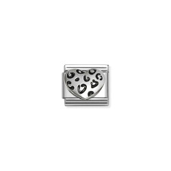 Element link do bransoletki Nomination Serce z emalią 330204 48 stal i srebro 925