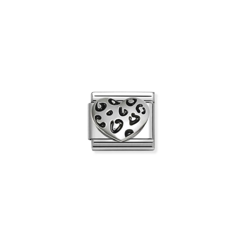 Element link do bransoletki Nomination Serce z emalią 330204 48 stal i srebro 925