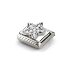 Element link do bransoletki Nomination Gwiazda z cyrkoniami pave 330322 29 stal i srebro 925
