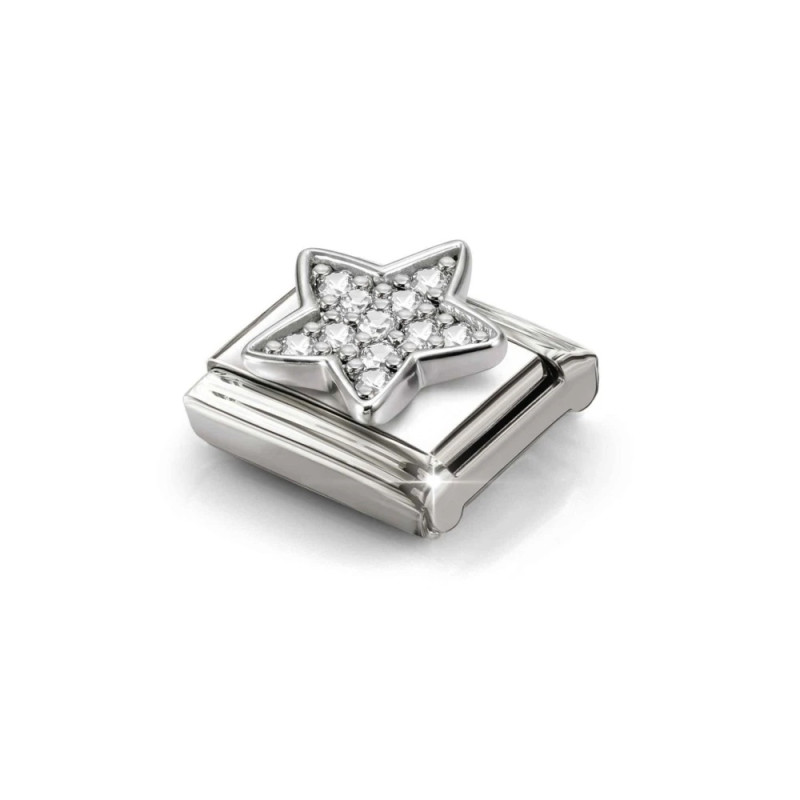 Element link do bransoletki Nomination Gwiazda z cyrkoniami pave 330322 29 stal i srebro 925