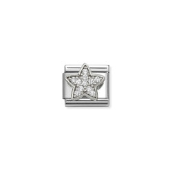 Element link do bransoletki Nomination Gwiazda z cyrkoniami pave 330322 29 stal i srebro 925