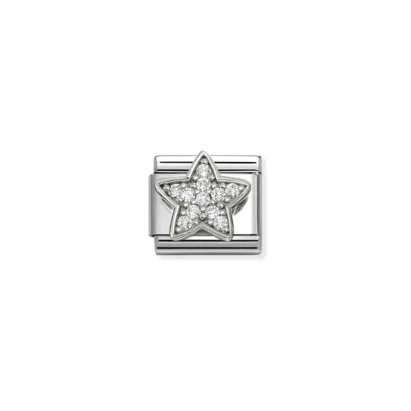 Element link do bransoletki Nomination Gwiazda z cyrkoniami pave 330322 29 stal i srebro 925