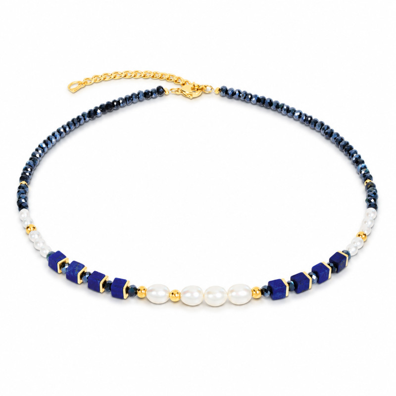 Naszyjnik Coeur de Lion lapis lazuli perły 1135-10-0700