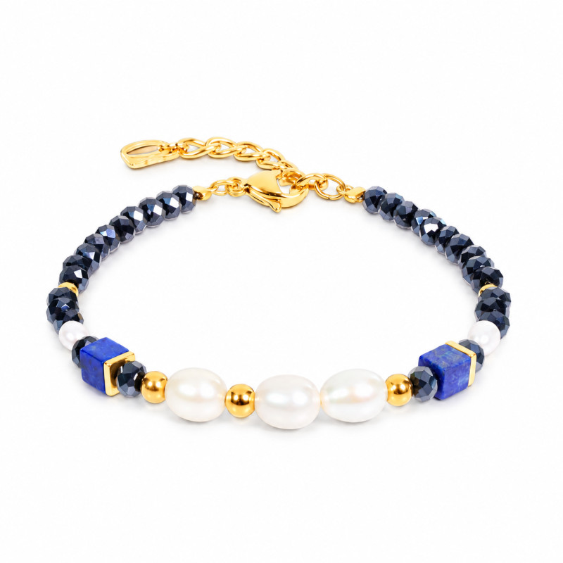 Bransoletka Coeur de Lion lapis lazuli perły 1135-30-0700