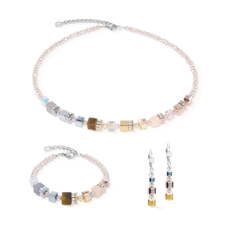 Kolczyki Coeur de Lion Beige 2101-20-1000 stal i kryształy Swarovski