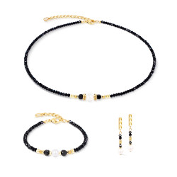 Kolczyki Coeur de Lion 1141-21-1300 Astoria Noir Pearl Gold