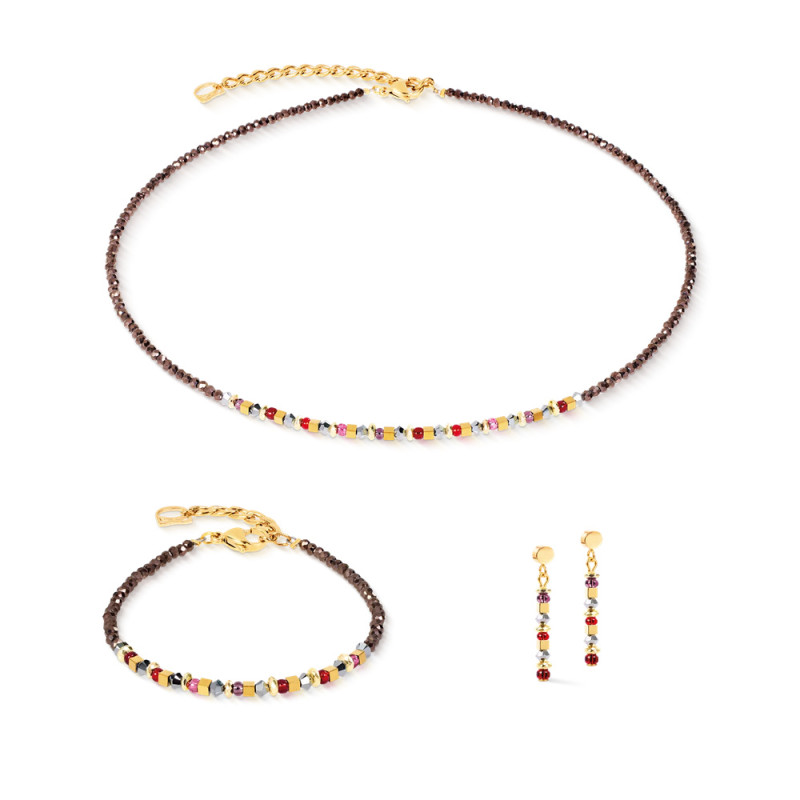 Bransoletka Coeur de Lion kolor Brown-Red 4359-30-1103 stal, hematyt oraz Swarovski i szkło