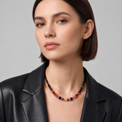 Naszyjnik COEUR DE LION Cube Mix Berry Gold 3034-10-0308-Jubiler Sezam