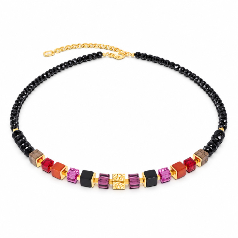 Naszyjnik COEUR DE LION Cube Mix Berry Gold 3034-10-0308-Jubiler Sezam