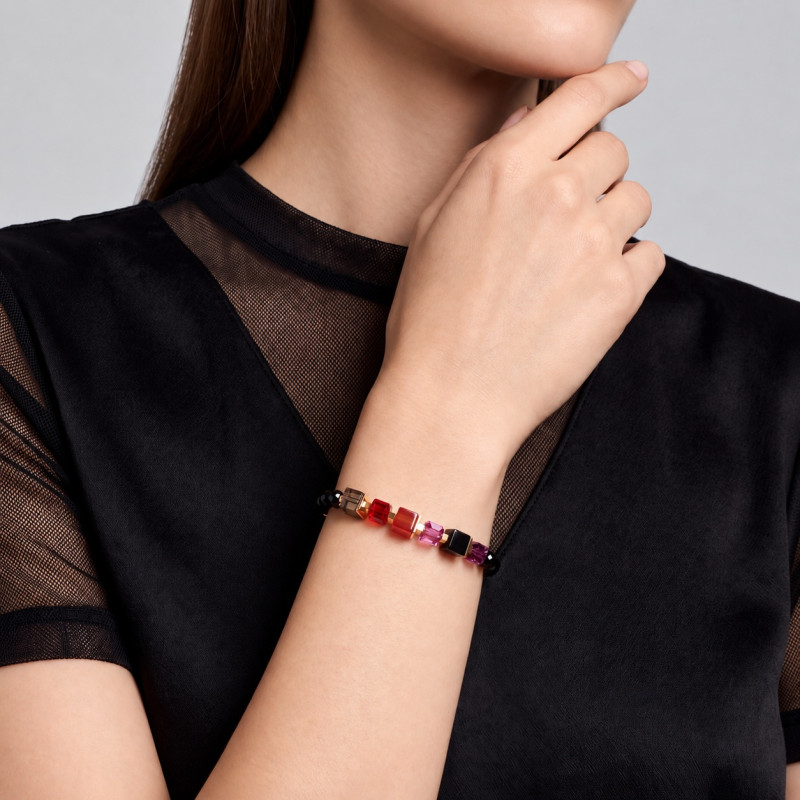 Bransoletka Coeur de Lion Cube Mix Berry Gold 3034-30-0308