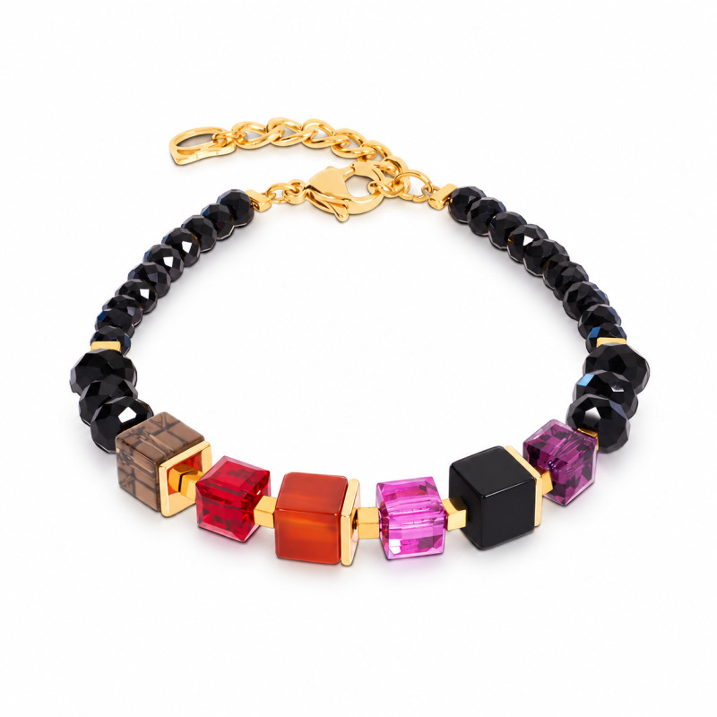 Bransoletka Coeur de Lion Cube Mix Berry Gold 3034-30-0308