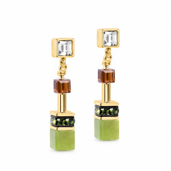 Kolczyki COEUR DE LION GeoCUBE Forest Gold 3025-21-1109