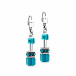Kolczyki COEUR DE LION GeoCUBE Teal Silver 2838-20-0624