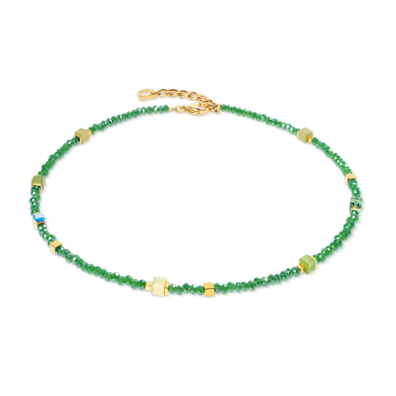 Bransoletka stalowa Coeur de Lion Green-Gold 4460-30-0516 kryształy Swarovski, hematyt