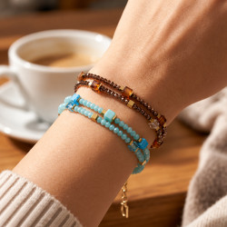 Bransoletka COEUR DE LION Flex Gold-Brown 4460-30-1116