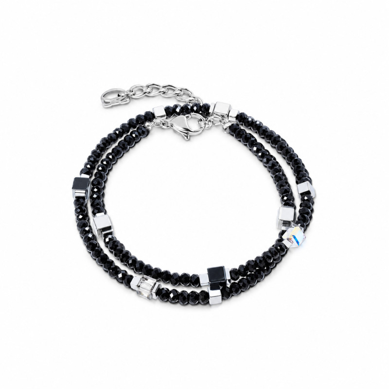 Bransoletka COEUR DE LION Silver-Black 4460-30-1317