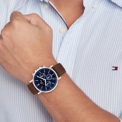 Zegarek męski Tommy Hilfiger 1710585 brązowy pasek - Jubiler Sezam