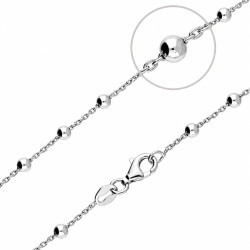 Łańcuszek srebrny fantazja anker z kulkami bead  NI CAF-FOR 035F ROD próba 925